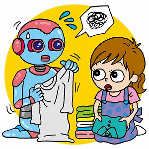 ロボットは服をたたむのが苦手！？